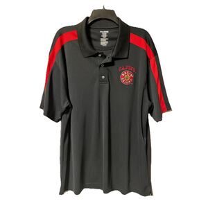 Men's ULL Ragin Cajuns Polo Shirt Sz 2XL Black Red Trim UL Lafayette College